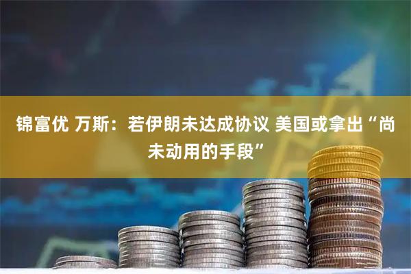 锦富优 万斯：若伊朗未达成协议 美国或拿出“尚未动用的手段”